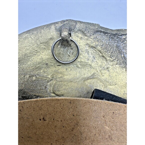 MCM Vtg Round Laurel Leaf Framed Accent Mirror With Bow Detail Hanging Gold 13” - Picture 6 of 7